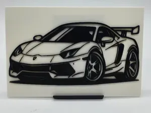2D Wall Art Lamborghini Aventador TinyCar