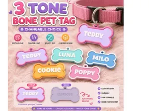 3 Tone Parametric Name Keychain Pet tag Dog