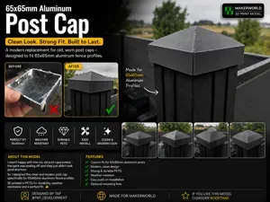 Post end cap for 65x65mm Alu. profile - Universal