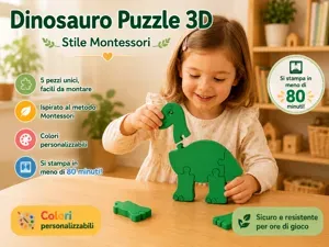 Dinosauro Puzzle 3D | Montessori | Gioco Educativo