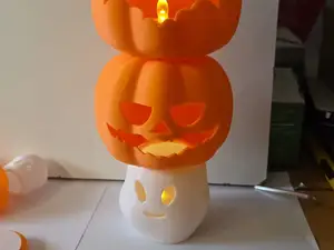 Halloween Pumpkin & Ghost Stackable Decor 3D Model