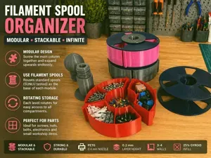 Filament Spool Organizer for Screws & Parts