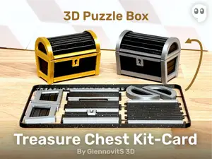 Treasure Chest Kit-Card (pirate chest puzzle box)