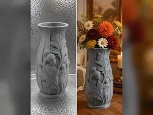 Ribbed Harvest Acorn Flower Vase
