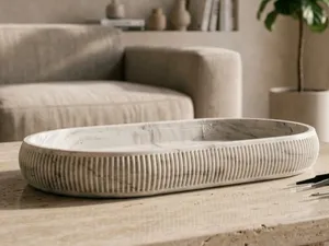 Japandi Ribbed Harmony Tray | Zen Organizer
