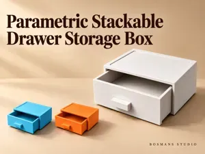 Parametric Stackable Drawer Storage Box