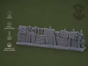Ork Scrap Barricade – Battlefield Cover Wall