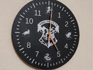HP School Clock with Wand Hands - Flat