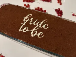 Bride to Be Tiramisu Coffee topper Design Decor