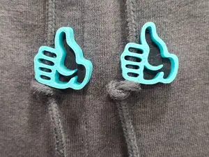 Thumbs Up Hoodie Drawstring Beads