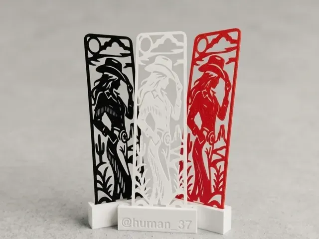 Cowgirl Cutout Bookmark | Fast Single-Color Print