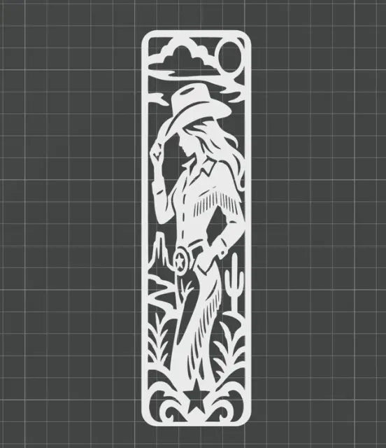 Cowgirl Cutout Bookmark | Fast Single-Color Print — Фото 5 из 5