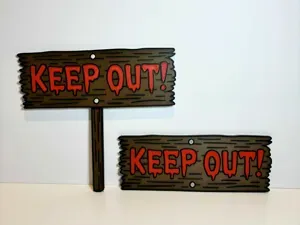 Keep Out! Halloween Sign (2 versions)