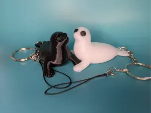 Cute Baikal Seal: Multicolor Figurine & Keychain