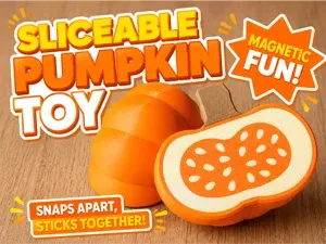Sliceable magnetic pumpkin toy