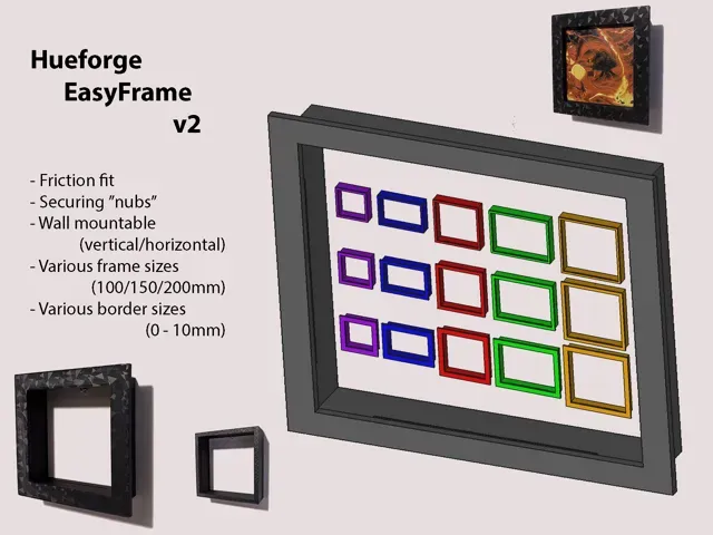 Hueforge Frame - EasyFrame v2 - Many Sizes/Borders
