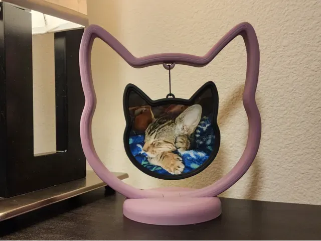 Cute Cat Silhouette Picture Frame - 4x6in