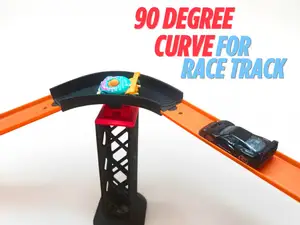 90 Degree Curve Toy Car Race Track 1:64 Diecast