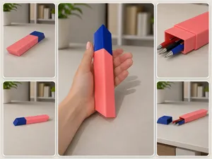 Trousse d'ecole rigide rétro en forme de gomme