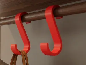 Parametric S-Hook for Closet Rods - Any size !