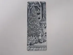 Cozy Christmas Tree Fireplace Scene Bookmark