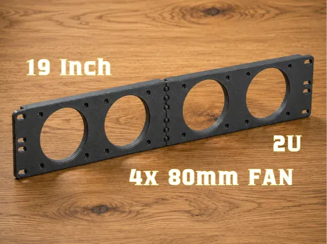 19" Rack 2U 4x 80mm fan panel, reinforced
