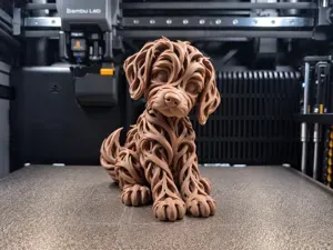 Rootwoven Puppy – Cute Organic Dog Sculpture