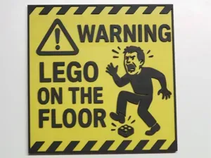 Warning Brick on the floor