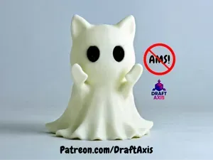 Cute Cat Ghost No AMS & Supports- Halloween's last