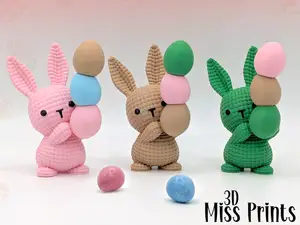 Little Knitted Bunny delivering the Eggs (No2)