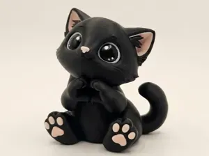 Puppy Cat "Paws Hearts" - Total Black