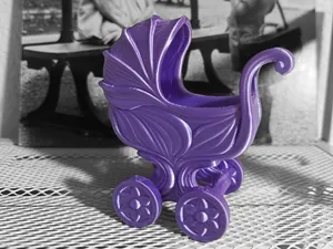 Carrito de bebé decorativo vintage - versión 2