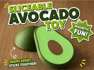 Sliceable magnetic avocado toy