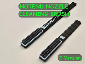 Hotend nozzle cleaning brush