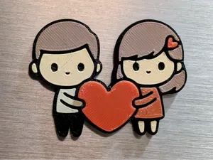 Cute Valentine's Day Couple Magnet - Embossed!
