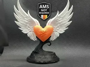 Valentines Winged Heart Sculpture - No AMS