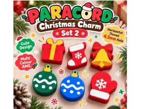 Christmas Paracord Charms beads Chunky XMAS