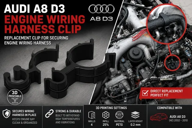 Audi A8 D3 Engine Wiring Harness Clip — Фото 2 из 6