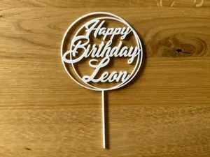 Happy Birthday Cake Topper Leon