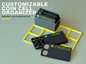 Customizable coin cell battery organizer
