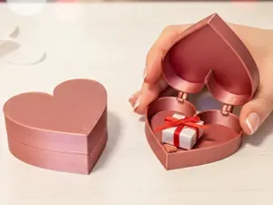 Valentines heart gift box Print-in-place