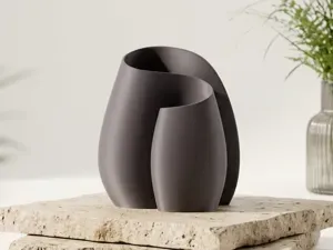 Single Line Flowing Vase. Elegant Modern Design