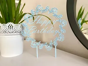 happy birthday cake topper (CZ,EN)