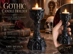 Gothic Skull LED Tealight Candle Holder