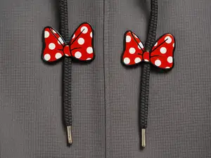 Minnie Mouse Bow Hoodie Drawstring Bead