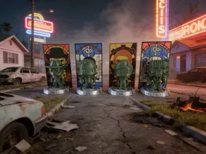 Fallout Chibi Set - Stained Glass Background