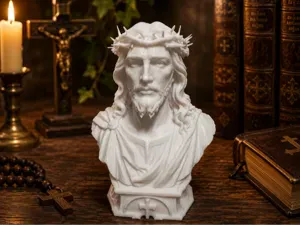 Jesus Christ Bust with Crown of Thorns