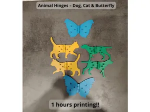 Animal Hinges – Dog, Cat & Butterfly