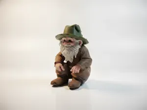 Sitting Gnome Figurine Chibi & Cute 3D Printable