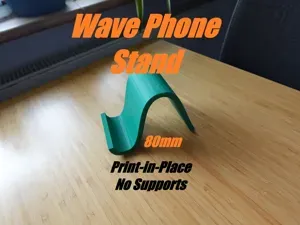 Wave Phone Stand| Print-in-Place | No Supports